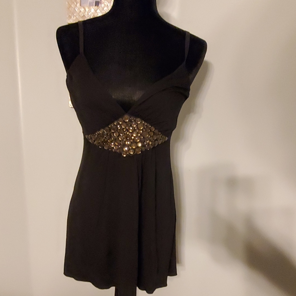 NWT- Guess ladies spaghetti strap jewel accent top